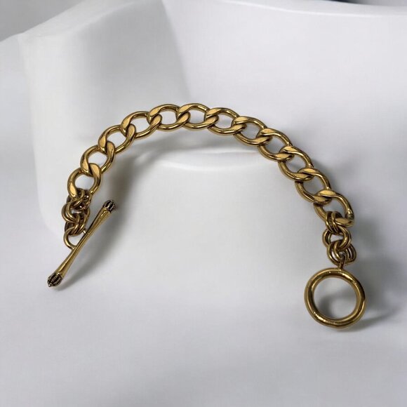 Juicy Couture Gold-Tone Chain Link Bracelet With Toggle Clasp 8" - Picture 6 of 6